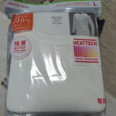 ユニクロ　メンズ　ヒートテックコットンワッフル　クルーネック　極暖　L