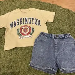 Tシャツ　デニム　半袖　半ズボン　90センチ　100センチ　キッズ　子ども服