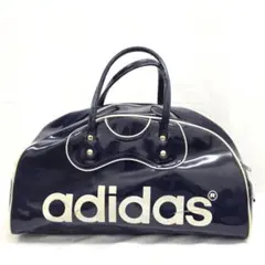adidas アディダス エナメル製 紺色 ネイビー ボストンバッグ