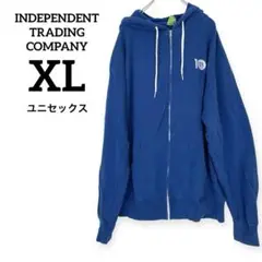 INDEPENDENT TRADING【XL】 ジップ パーカー ブルー フード