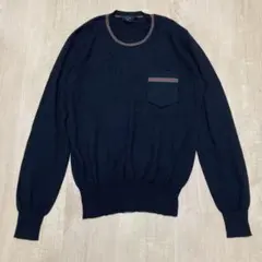 GUCCI グッチ カシミヤ シルク ニット XL グレー シェリーライン 美品
