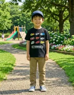 【わけあり美品】トミカ はたらく車 夏用半袖Tシャツ110cm