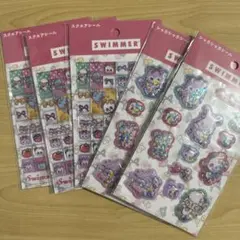 SWIMMER スイマー　スクエアシール　シャカシャカシール　5点セット　セリア