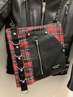 GlyPhS punkrock レッドタータンarmy ZIPサコッシュバッグ