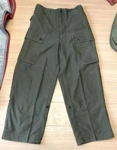 ✨名作✨60s☆オランダ軍☆ダブルフェイスカーゴパンツ☆グリーン☆W84