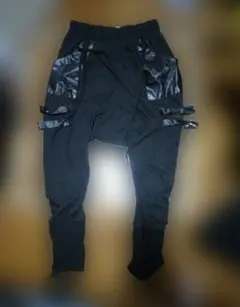 地雷系サルエルパンツ 黒 ユニセックスフリーサイズ