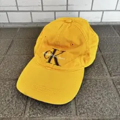 90s Calvin Klein ロゴ キャップ イエロー