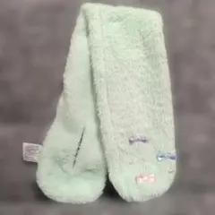 子ども　キッズ　ミントグリーンのフワフワマフラー