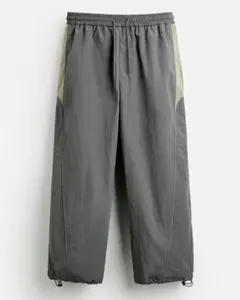 ZARA カラーブロック テクニカル バギー ジョガーパンツ ナイロンパンツ