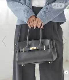 黒 レザー ハンドバッグ 2wayのサムネイル