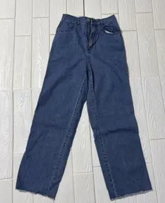 GU バックレースアップ　ストレートデニム ハイウエスト