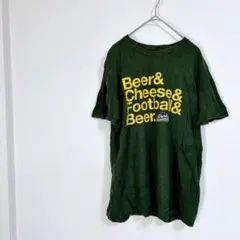 希少✨Tシャツ　半袖　ロゴプリント　ダークグリーン　カーキ　USA古着おしゃれ