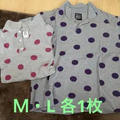 半袖ポロシャツ グレー 水玉模様 L/M 2枚