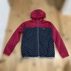 PUMA ウィンドブレーカー ドット柄 ピンク ネイビー　レディースＬＬサイズ