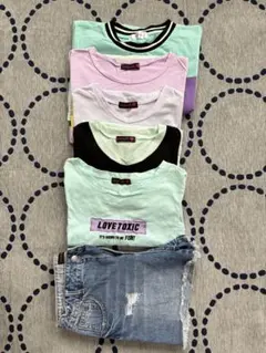 LOVETOXIC他 まとめ売りTシャツ＆半パンセット女の子 カジュアル