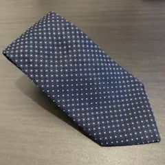 ネイビー ドット柄 シルクネクタイ　アルマーニ