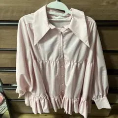 CHICO ピンク チュニック フリルシャツワンピース