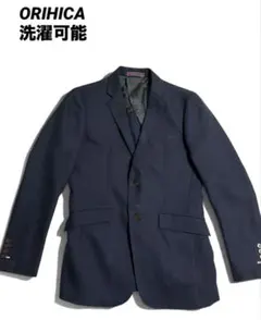 【洗濯可能】ORIHICA テーラードジャケット　ネイビー　Lサイズ　鹿子編み