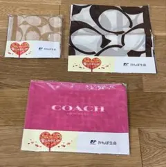未使用！！【かんぽ生命×コーチ　ハンカチ　ポーチ　タオルセット】