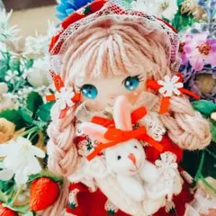 黒猫柄❤️ダブルリボン❤️ドールチャーム❤️ハンドメイド