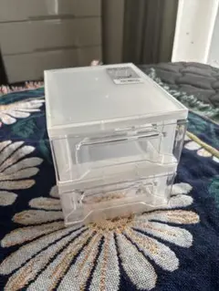 クリアプラスチック 2段引き出しケース