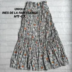 【UNIQLO】ユニクロ 花柄 プリーツスカート 裏地付き Mサイズ 総柄118