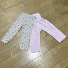 長ズボンセット ピンク 花柄 90㎝ 2枚セット used しまむら