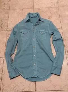 新品】Ralph Lauren ラルフ ターコイズブルー ウエスタンシャツ - メルカリ