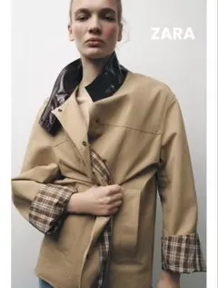 SALE❤️ZARA♡コントラストジャケット カバーオール♡定価15990円