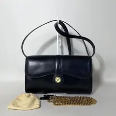 2607-94｜セリーヌ ショルダーバッグ レザー ブラックのサムネイル