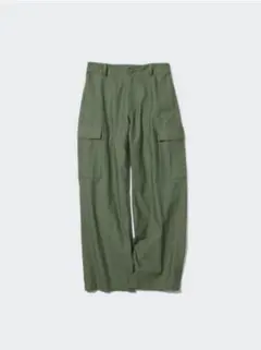 新品未開封UNIQLOユニクロ ワイドストレートカーゴパンツ 完売品 GREEN