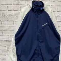 リーボック ジャージ　トラックジャケット　ブルーL ロゴ刺繍818