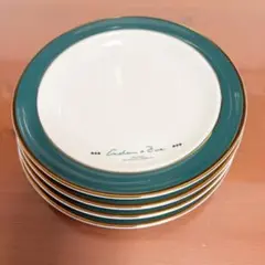 たち吉 Adam & Eve プレート皿10枚セット グリーン 金彩