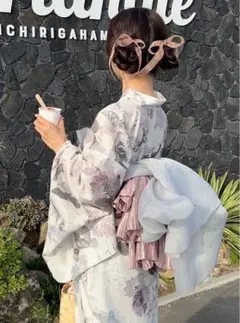 GRL 浴衣 fy027 ショート 3点セット2Way水彩花柄浴衣セット[fy027] | レディース