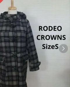 RODEO CROWNS ダッフルコート S グレー チェック