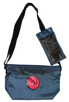 NARUTO スピラルロゴの青いショルダーバッグ