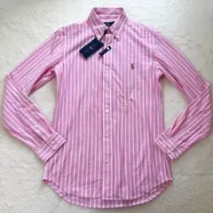 新品未使用タグ　ラルフローレン 長袖シャツ　ポロシャツ生地　ピンク　S 着用M