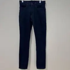 【UNIQLO】EZYジーンズ スリムテーパード デニム 濃紺 S ウエスト紐付