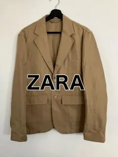 ZARA ザラ コットンリネンテーラードジャケット　ベージュ M相当