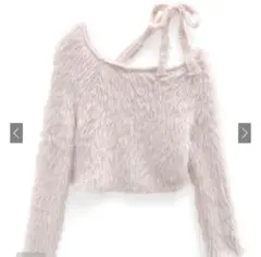 grl dr747 ワンショルフェザーニットリボントップス