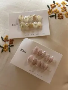 未使用　ネイルチップセット ホワイトゴールドとピンク