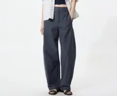 【新品】UNIQLO ジャージー バレル レッグ 丈長め