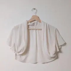 ★美品★NOLLEY'S シフォン素材 ボレロ 半袖 アイボリー【36/S】のサムネイル