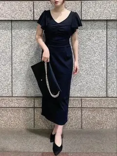 rienda リエンダ フロントギャザータイト ワンピース