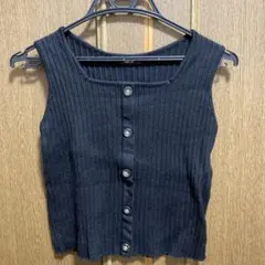 Wcloset ブラックリブタンクトップ - メルカリ