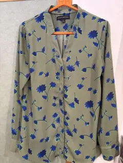 BANANA REPUBLIC 長袖ブラウス 花柄 カーキのサムネイル