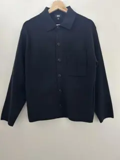 ユニクロ　ミラノリブシャツカーディガン　ネイビー　Sサイズ