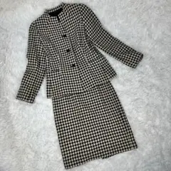 BURBERRY LONDON 千鳥 シルク混ノーカラー セットアップ