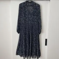 ユニクロC ペイズリー柄ワンピース　紺