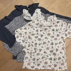 ネクスト　花柄　無地　フリル付き長袖カットソー 110cm 3枚